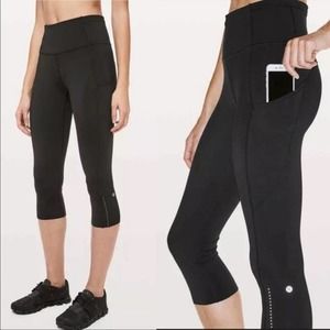 Lululemon Fast & Free Crop II Legging Nulux 19" Black Sz. 10